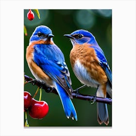 Eastern Bluebird-Reimagined 34 Canvas Print