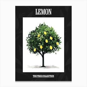 Lemon Tree Pixel Illustration 3 Poster Canvas Print