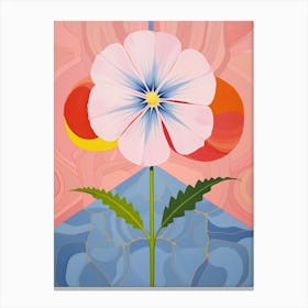 Flax Flower 2 Hilma Af Klint Inspired Pastel Flower Painting Canvas Print