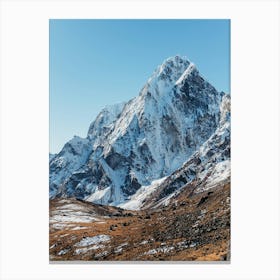 Nepal Mountains tops with snow in the Himalaya's Photography Canvas Print