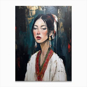 Japan Girl, , Boho Art Style Canvas Print