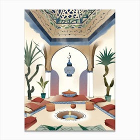 Moroccan Room Traditional watercolor Canvas Print