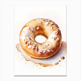 Almond Donut Cute Neon 2 Canvas Print
