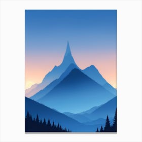 Misty Mountains Vertical Composition In Blue Tone 133 Canvas Print