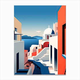 Santorini, Greece, Bold Outlines 2 Canvas Print