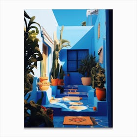 Blue House In Morocco Canvas Print