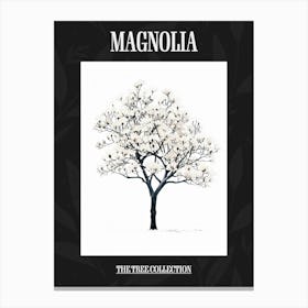 Magnolia Tree Pixel Illustration 4 Poster Canvas Print