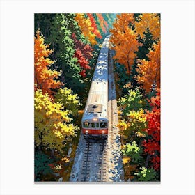 Train In Autumn Canvas Print