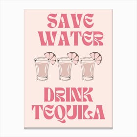 Save Water Drink Tequila Canvas Print