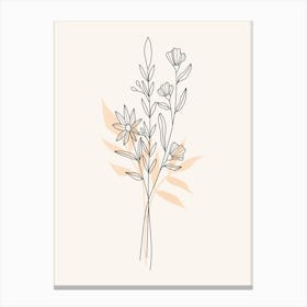 Line Drawing Of Flowers Canvas Print