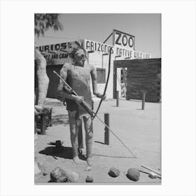 Figure Of Indian Made Of Papier Mache, Apache Junction, Arizona By Russell Lee Canvas Print