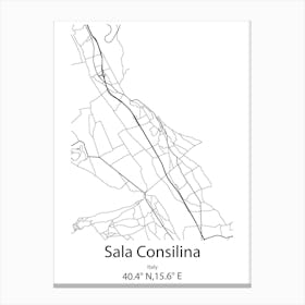 Sala,Sweden Minimalist Map Canvas Print