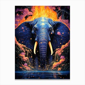 Elephant On Fire Canvas Print