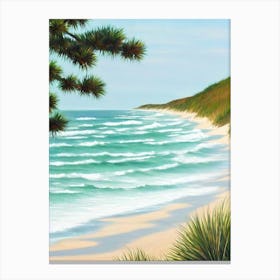 Outer Banks Beach, North Carolina Contemporary Illustration   Canvas Print