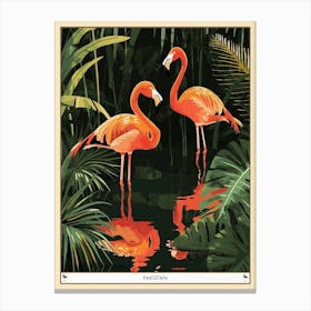 Greater Flamingo Pakistan Tropical Illustration 7 Poster Canvas Print