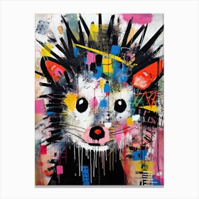 Graffiti Wildlife: Hedgehog in Urban Art Canvas Print