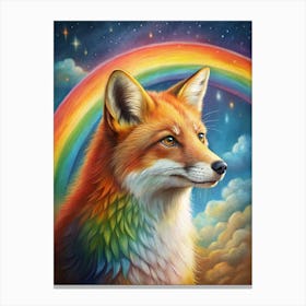 Rainbow Fox Canvas Print