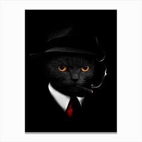 Cat In A Hat Canvas Print