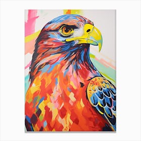 Colourful Bird Painting Red Tailed Hawk 4 Canvas Print