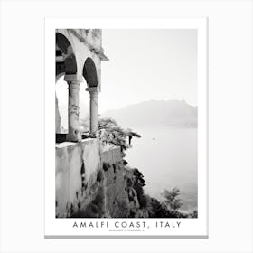 Poster Of Amalfi Coast, Italy, Black And White Analogue Photograph 1 Canvas Print