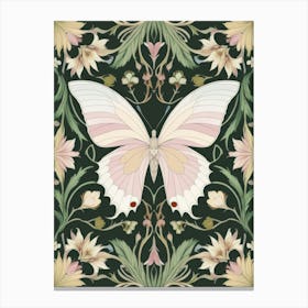 Butterfly And Flowers Canvas Print