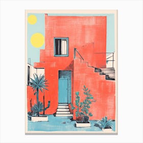 A House In Marrackech, Abstract Risograph Style 1 Canvas Print