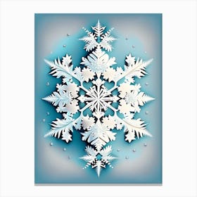 Irregular Snowflakes, Snowflakes, Retro Drawing 1 Canvas Print