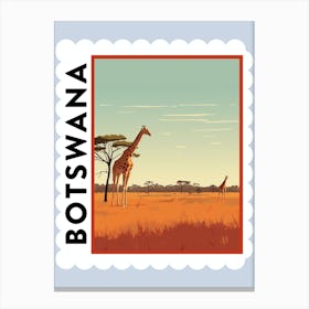 Botswana 3 Travel Stamp Poster Canvas Print