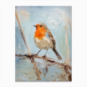 Bird Painting European Robin 2 Canvas Print
