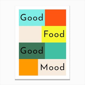 Good Food Good Mood Geometric Canvas Print