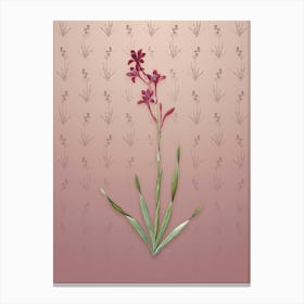 Vintage Bugle Lily Botanical on Dusty Pink Pattern n.1608 Canvas Print