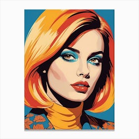 Woman Portrait In The Style Of Pop Art (38) Canvas Print