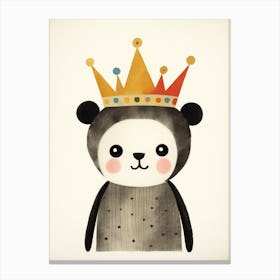 Little Panda 5 Wearing A Crown Canvas Print