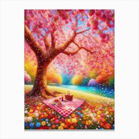 Picnic Under The Cherry Tree Canvas Print