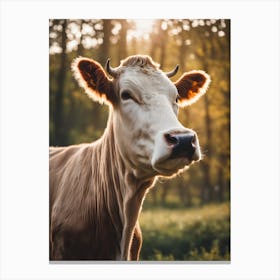 Cow In The Forest Canvas Print