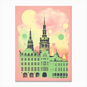 Copenhagen In Risograph Style 3 Canvas Print