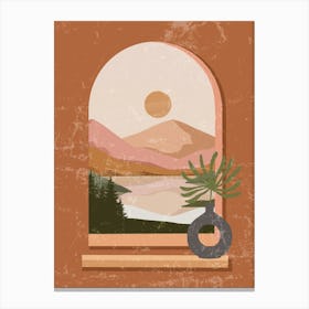 Landscape In A Window Canvas Print