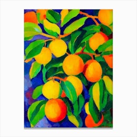 Loquat Fruit Vibrant Matisse Inspired Painting Fruit Canvas Print
