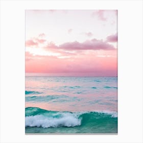 Seven Mile Beach, Jamaica Pink Photography  Canvas Print