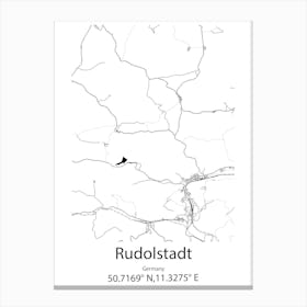 Rudolstadt,Germany Minimalist Map Canvas Print