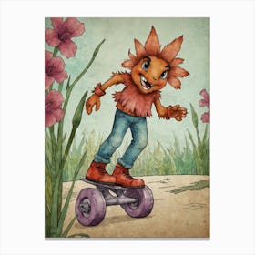 Boy On A Skateboard Canvas Print