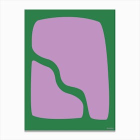 Floating Entity Lilac And Green Contemporary Abstract Colourful Canvas Print