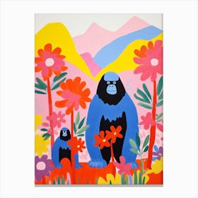 Colourful Kids Animal Art Mountain Gorilla 2 Canvas Print