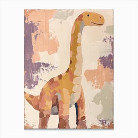 Muted Pastels Dinosaur Portrait 2 Canvas Print