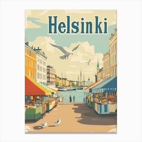 Aihrgdesign A Classic 1960s Travel Poster For Helsinki Canvas Print