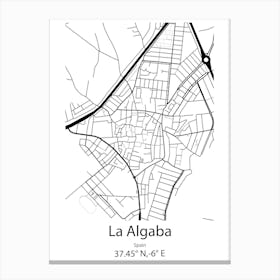 La Algaba,Spain Minimalist Map Canvas Print