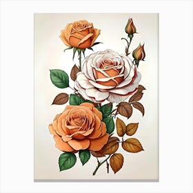 Orange Roses 3 Canvas Print