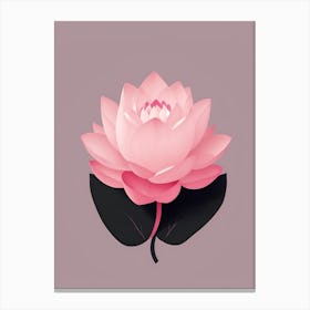 A Pink Lotus In Minimalist Style Vertical Composition 31 Canvas Print