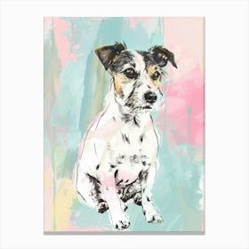 Pastel Parson Russell Terrier Dog Pastel Line Illustration  1 Canvas Print