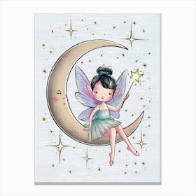 Fairy On The Moon 1 Canvas Print